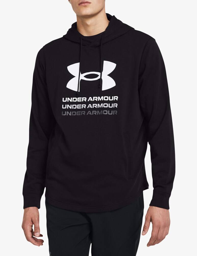 Under Armour Felpa cappuccio terry big logo+scritta