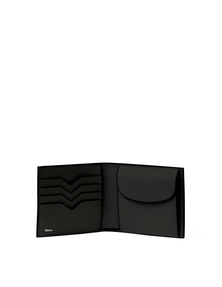 Valextra Portafoglio Bifold 4cc Con Portamonete - Nero