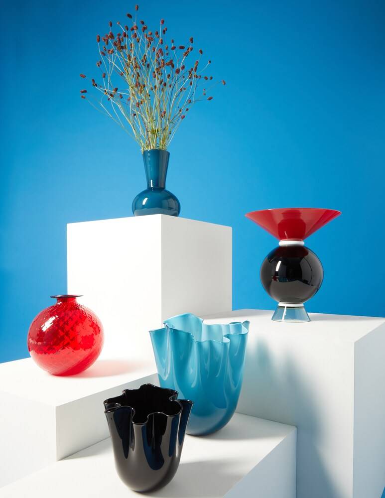 Venini Fazzoletto Vaso - Nero