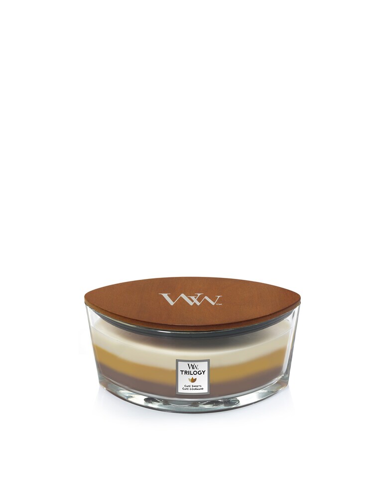 Woodwick Candela Ellipse Trilogy Café Sweets - Marrone