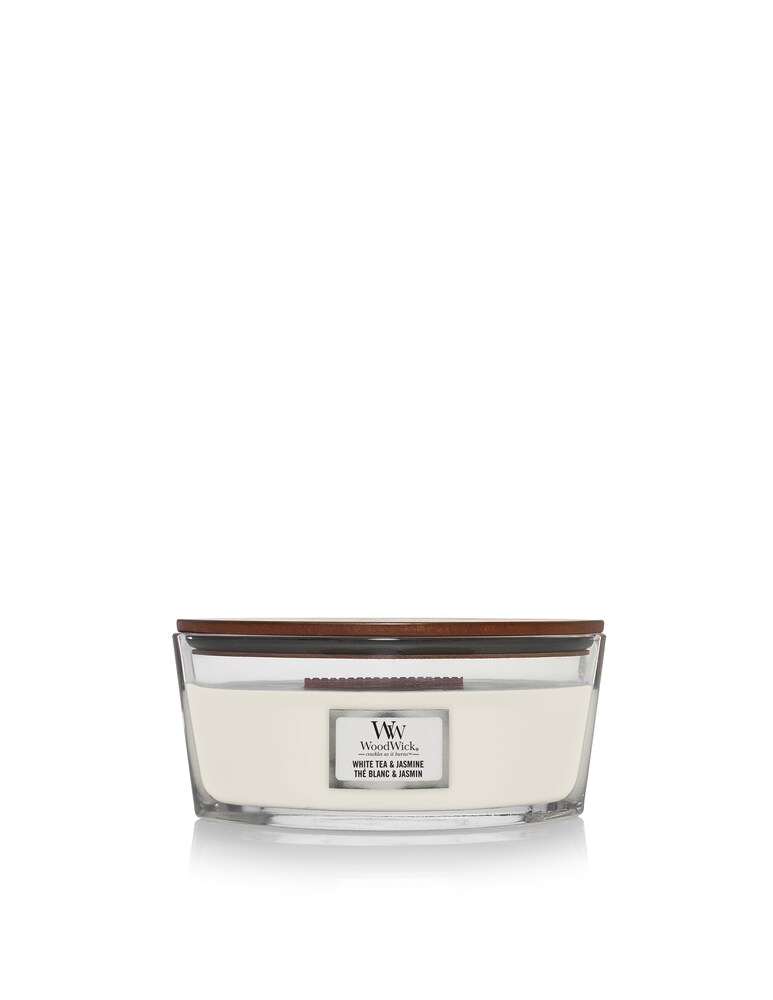 Woodwick Candela Ellipse White Tea&Jasmine - Bianco