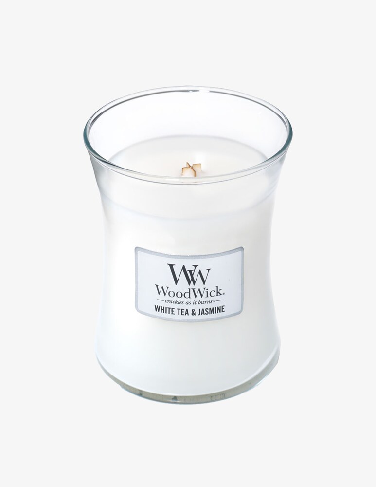 Woodwick Candela Media White Tea & Jasmine - Bianco