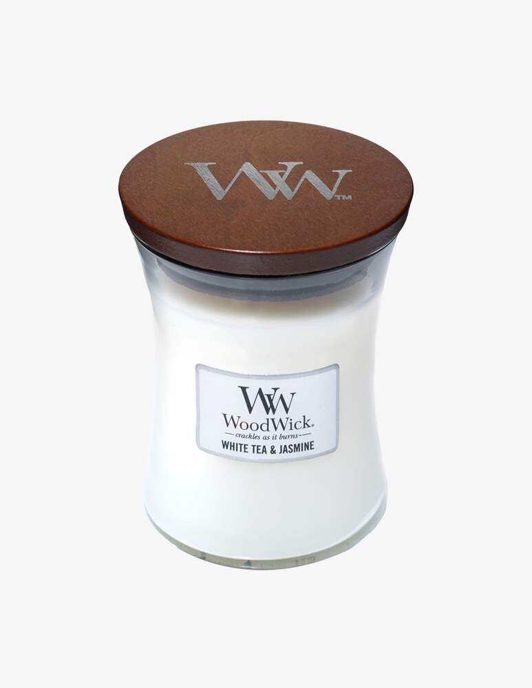 Woodwick Candela Media White Tea & Jasmine - Bianco