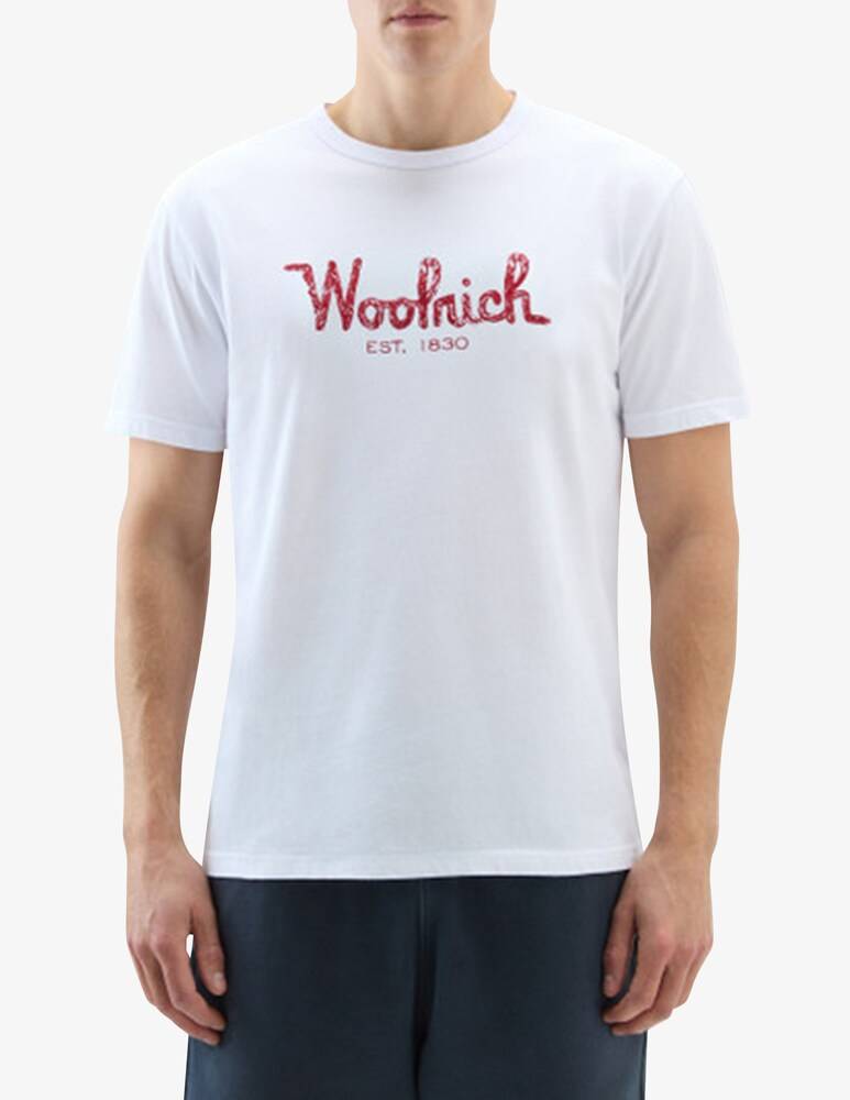 Woolrich Maglietta logo scritta ricamato