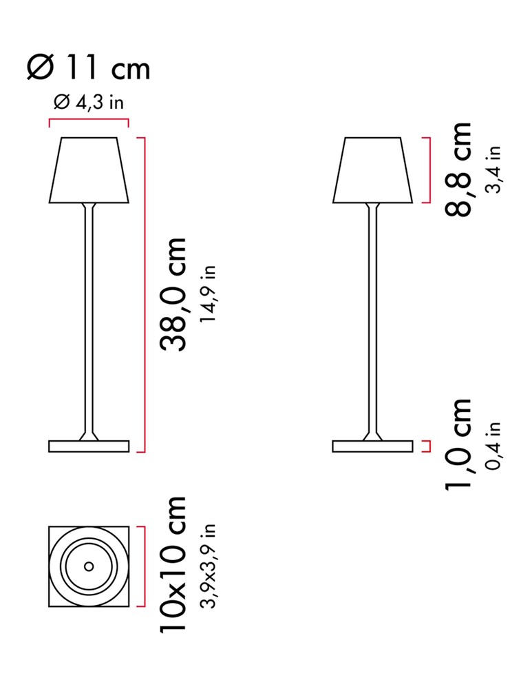 Zafferano Poldina Pro Led Lampada Portatile