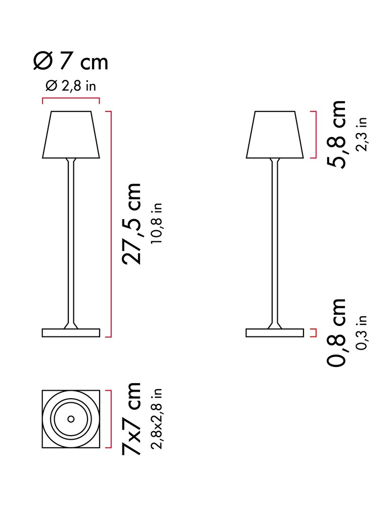 Zafferano Poldina Pro Micro Lampada Da Tavolo