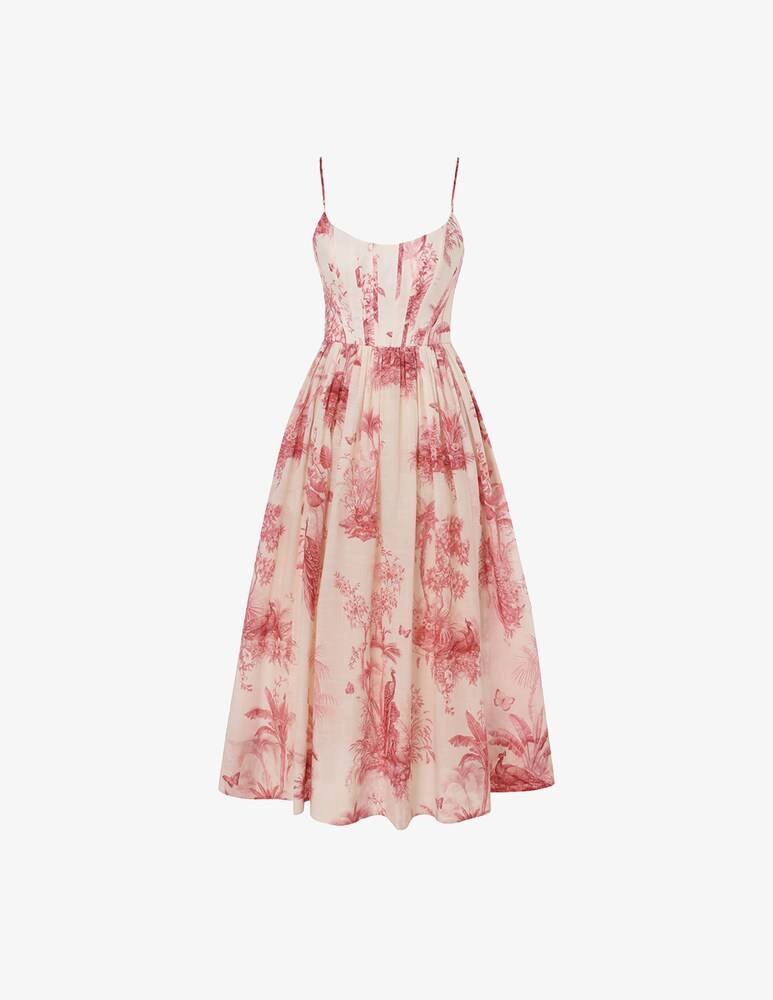 Zimmermann Abito midi con corsetto waverly