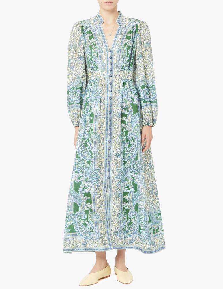 Zimmermann Abito Midi Ottie Con Scollo Profondo