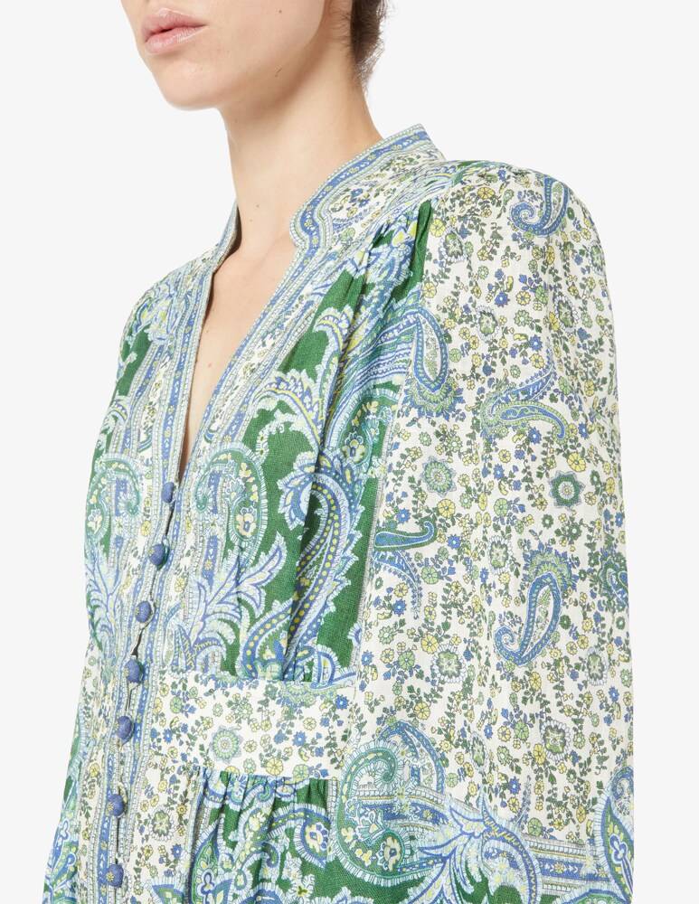 Zimmermann Abito Midi Ottie Con Scollo Profondo