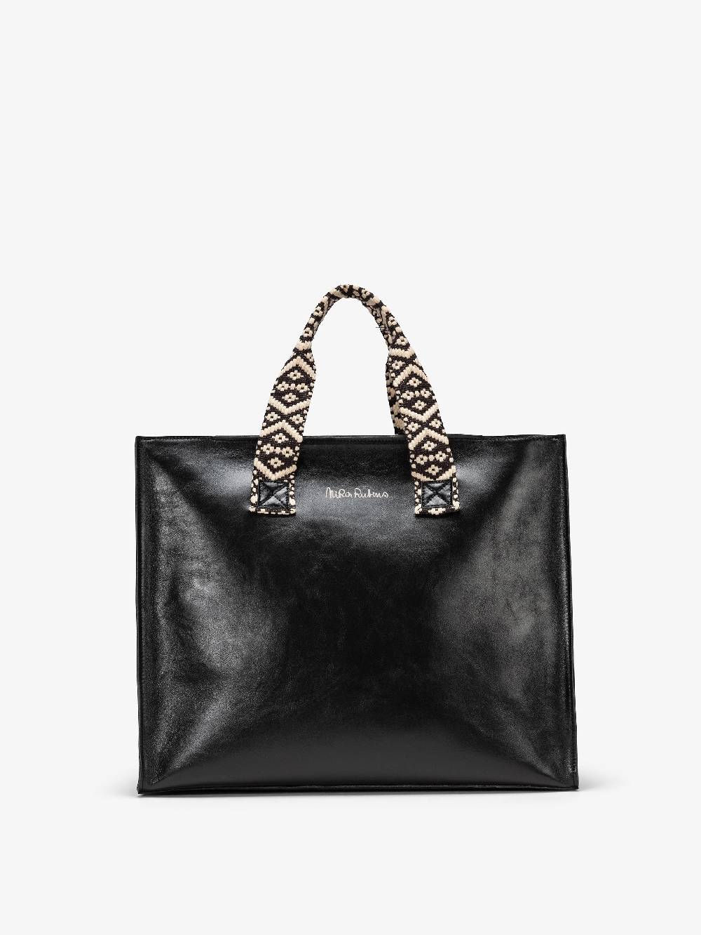 Nira Rubens EASY TOTE BLACK GLOSSY - LOGO
