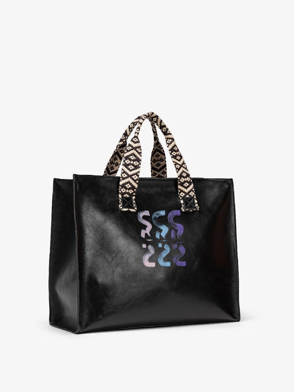 Nira Rubens EASY TOTE BLACK GLOSSY - LOGO
