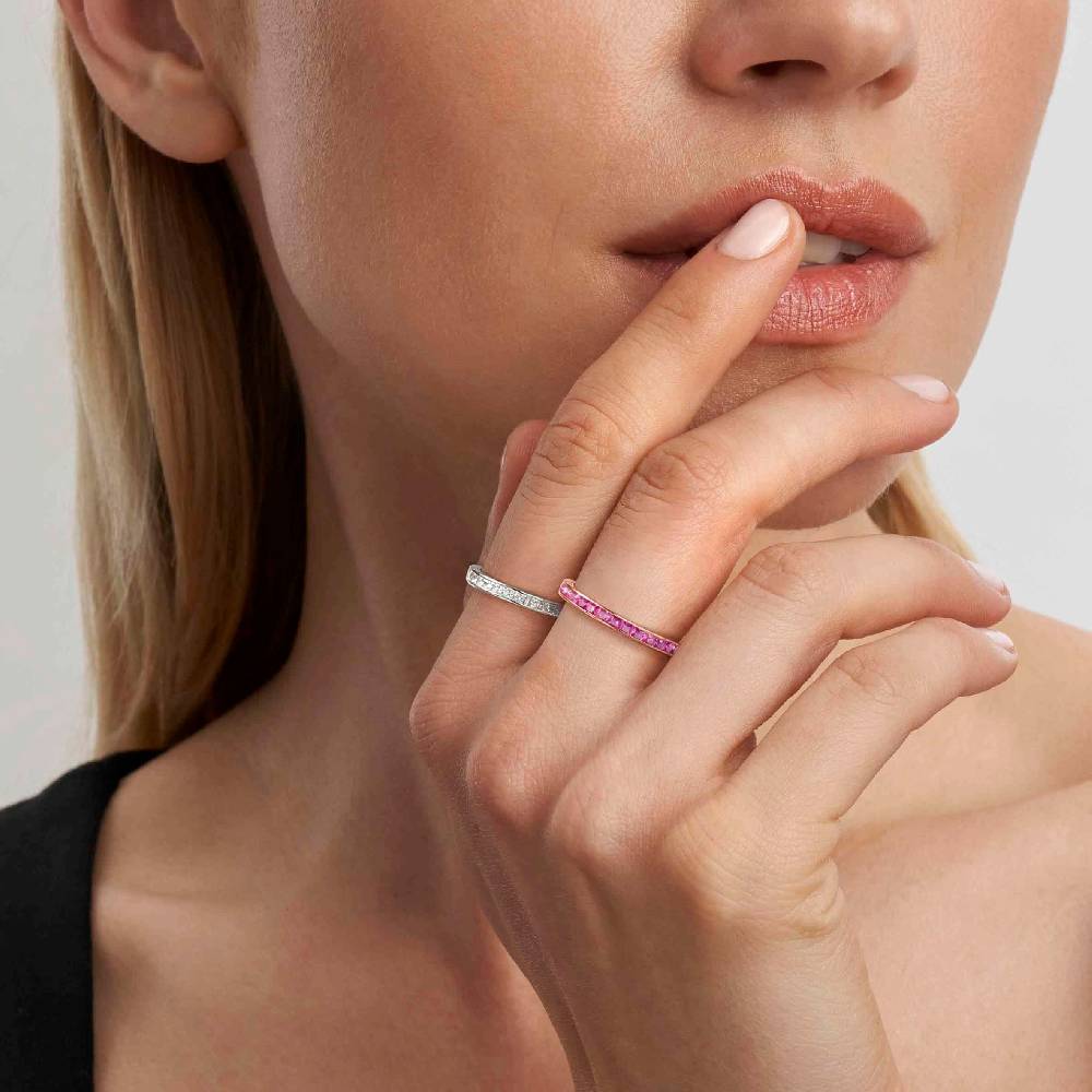 Nomination Anello Carismatica In Oro Rosa E Pietre Fucsia