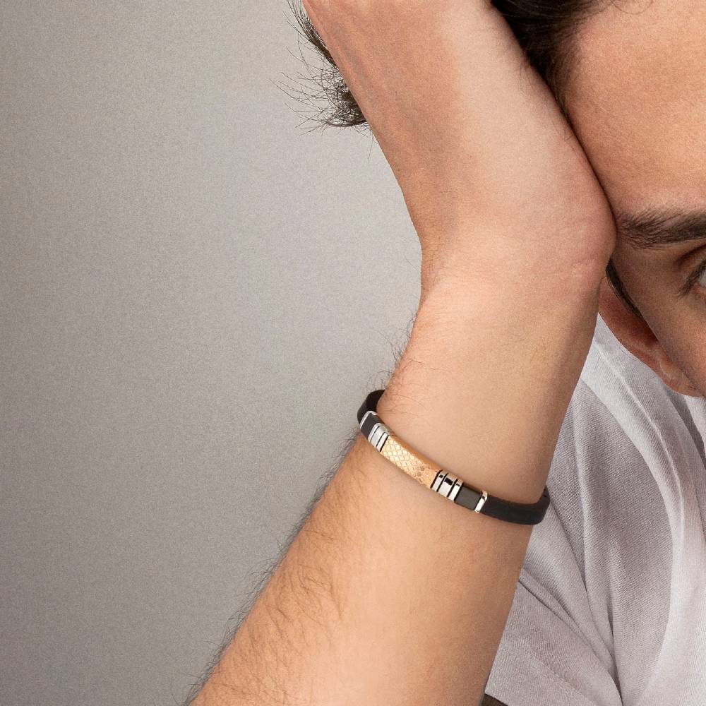 Nomination Bracciale City Caucciù Con Placca Decorata