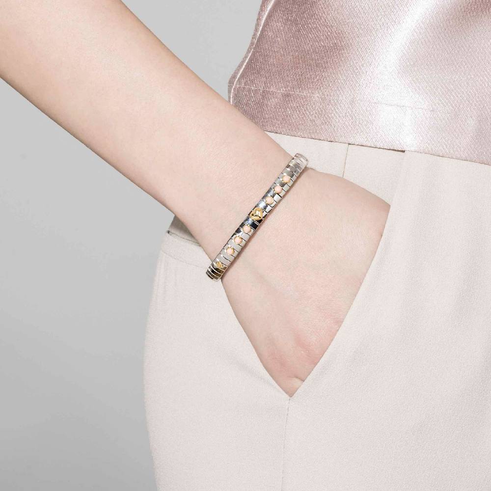 Nomination Bracciale Estensibile Con 1 Cuore In Oro E Pietre