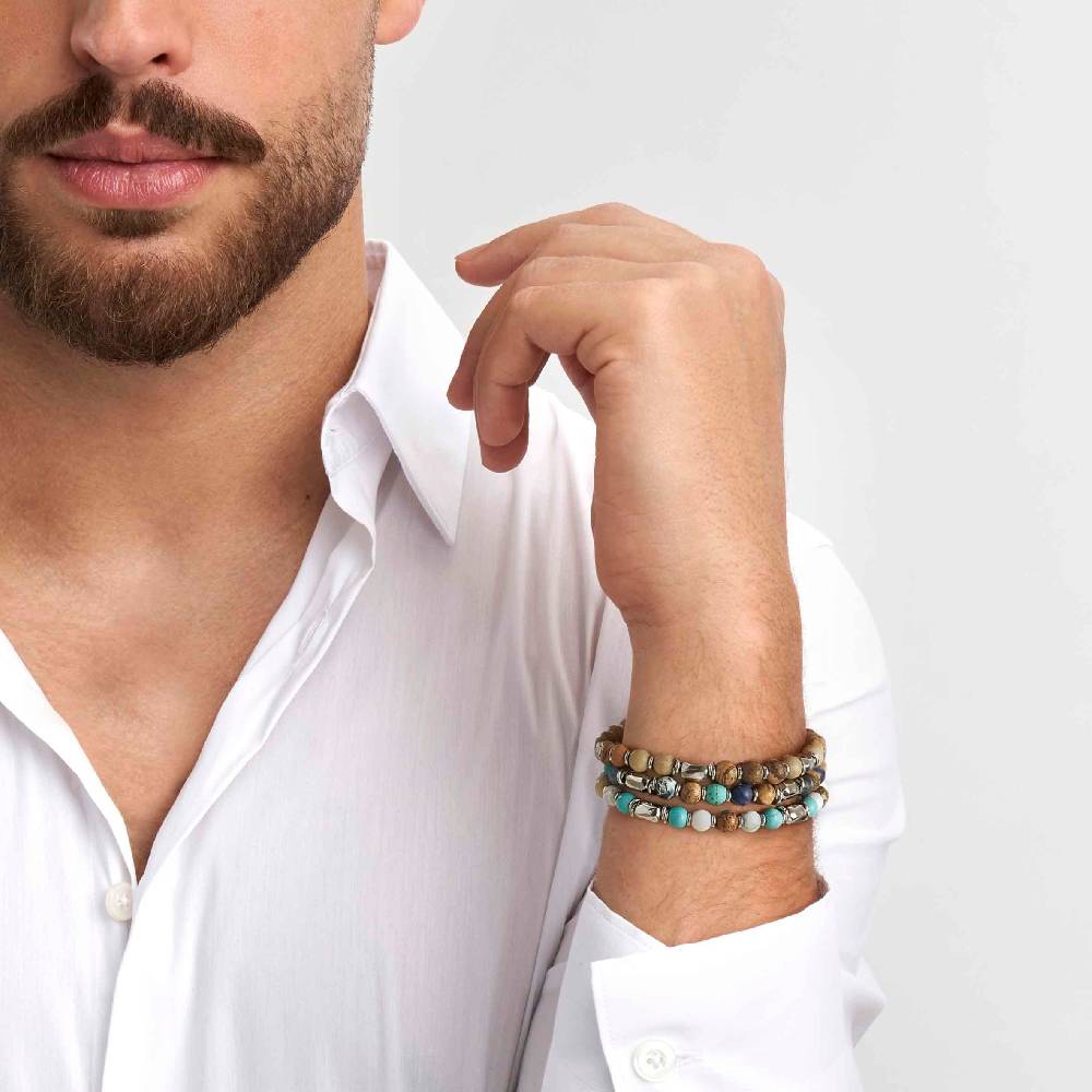 Nomination Bracciale Instinctstyle Pietre Miste Celeste E Marrone