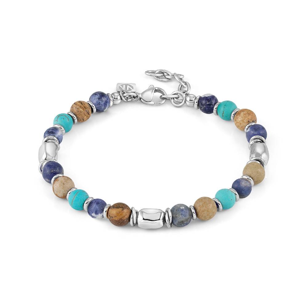 Nomination Bracciale Instinctstyle pietre miste celeste e marrone