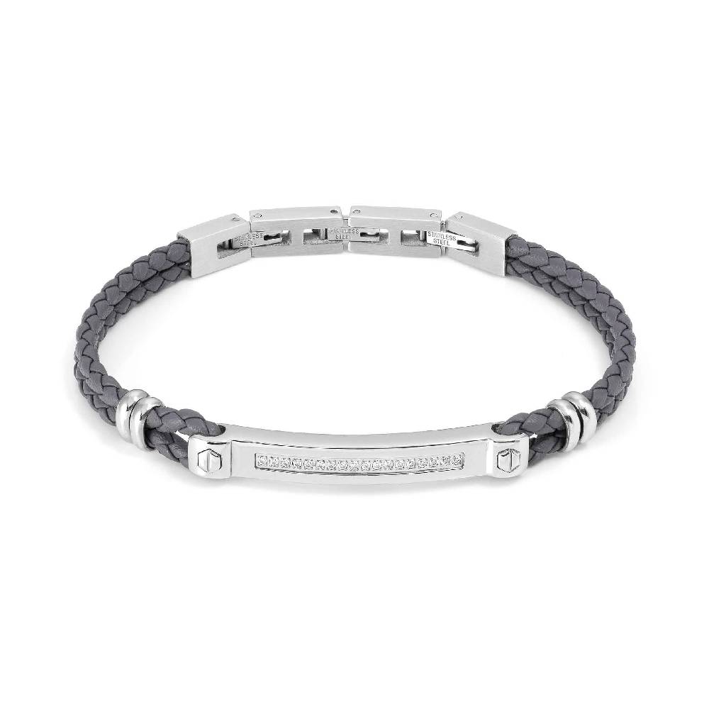 Nomination Bracciale Manvision in pelle sintetica e Pietre