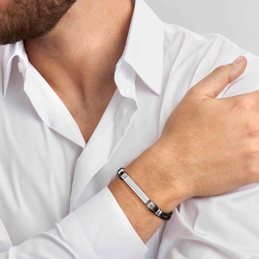 Nomination Bracciale Manvision In Pelle Sintetica Nera