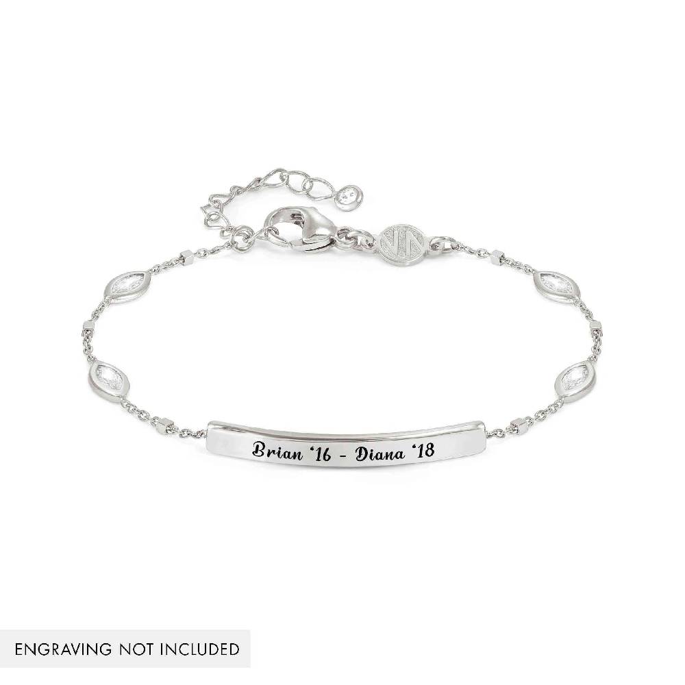 Nomination Bracciale Messaggi D'amore Con Placca E Zirconi Ovali