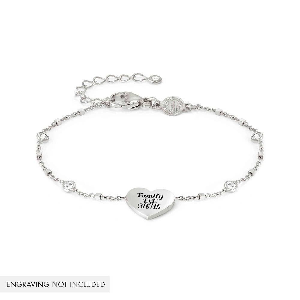 Nomination Bracciale Messaggi D'amore Cuore Incidibile E Pietre