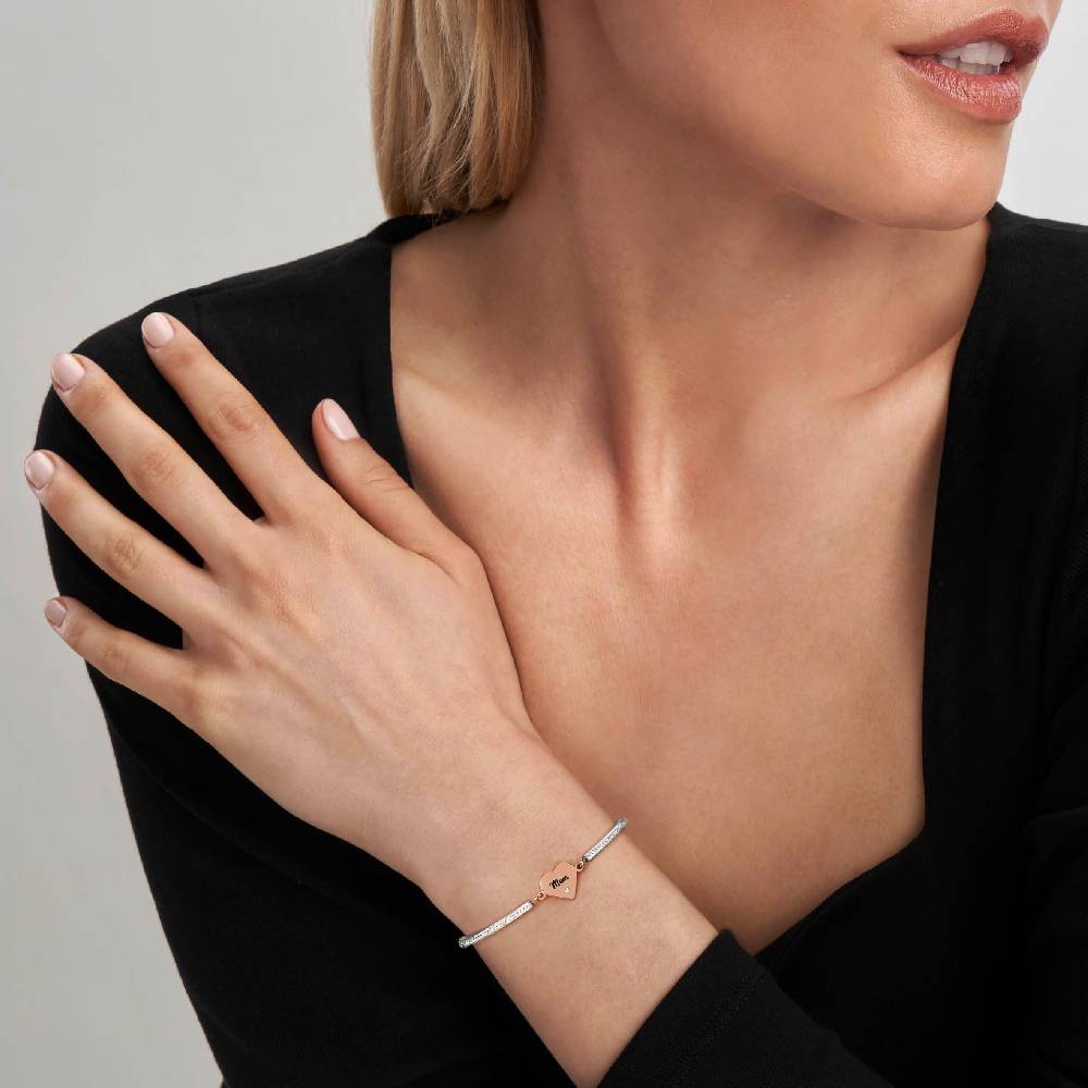 Nomination Bracciale Milleluci Scritta Mom In PVD Rosa E Cristalli