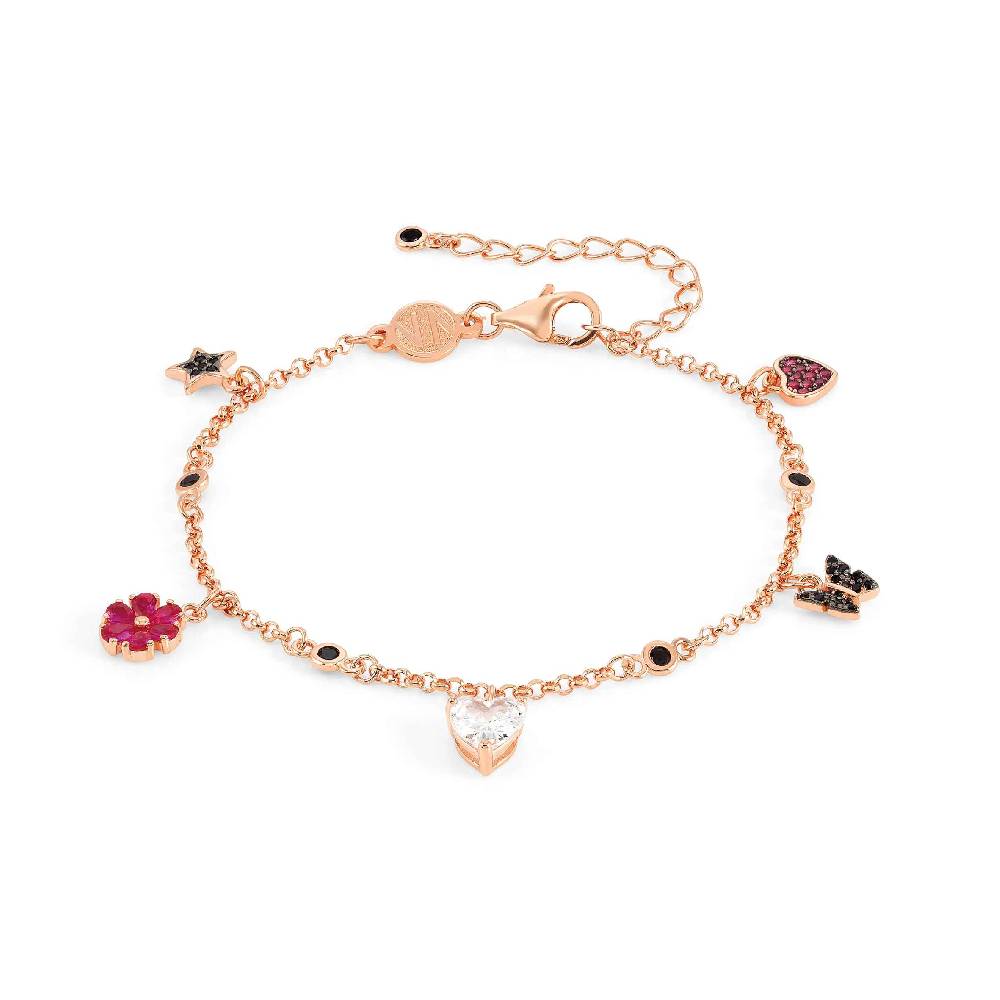 Nomination Bracciale Sweetrock Nature Rosa con pendenti