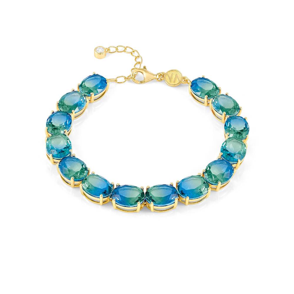 Nomination Bracciale Symbiosi pietre bicolor celeste verde