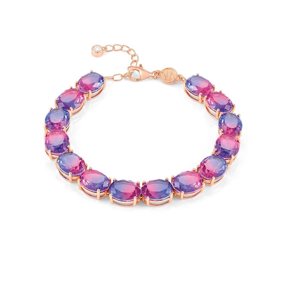 Nomination Bracciale Symbiosi pietre bicolor rosa e viola