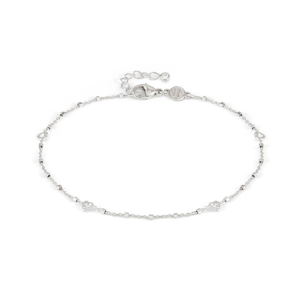 Nomination Cavigliera Anklets in Argento con Cuori e Zirconi