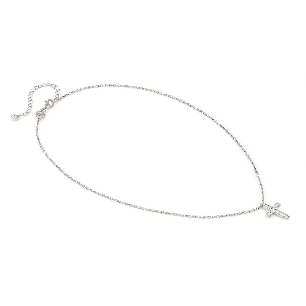 Nomination Collana Carismatica Croce In Argento E Cubic Zirconia Bianchi