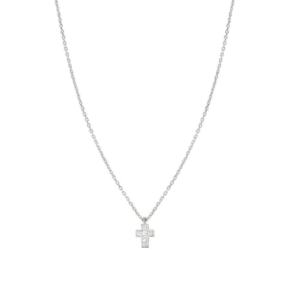 Nomination Collana Carismatica Croce Piccola In Argento E Pietre Bianche