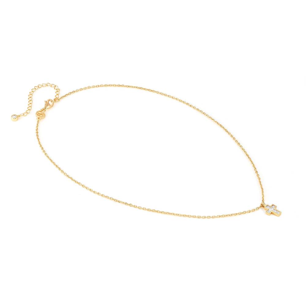 Nomination Collana Carismatica Croce Piccola In Oro Giallo E Pietre Bianche