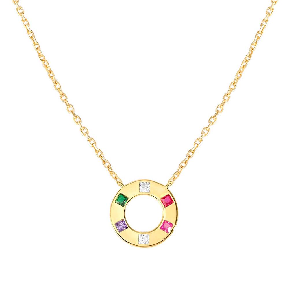 Nomination Collana Carismatica Tondo in Oro giallo e Cubic Zirconi