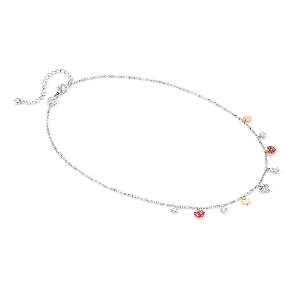 Nomination Collana Lucentissima Mix Pendenti Cuori E Cubic Zirconia