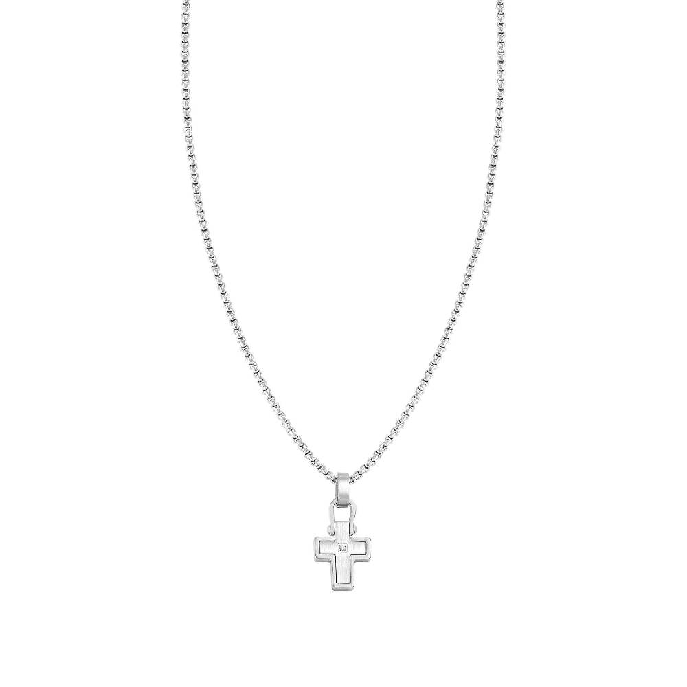 Nomination Collana ManVision Con Pendente Croce E Zircone
