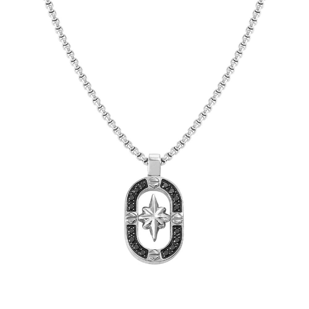 Nomination Collana ManVision Rosa dei venti con Zirconi neri