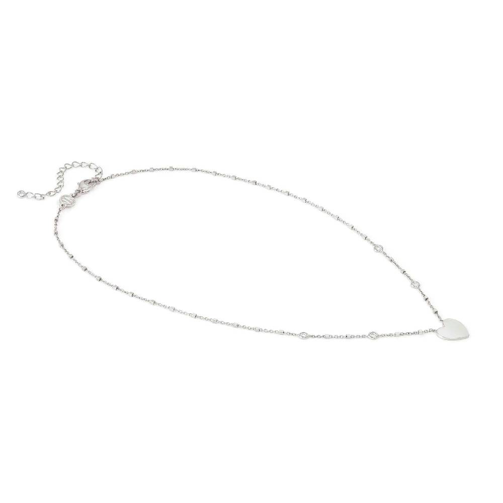 Nomination Collana Messaggi D'amore Cuore Incidibile E Pietre Bianche