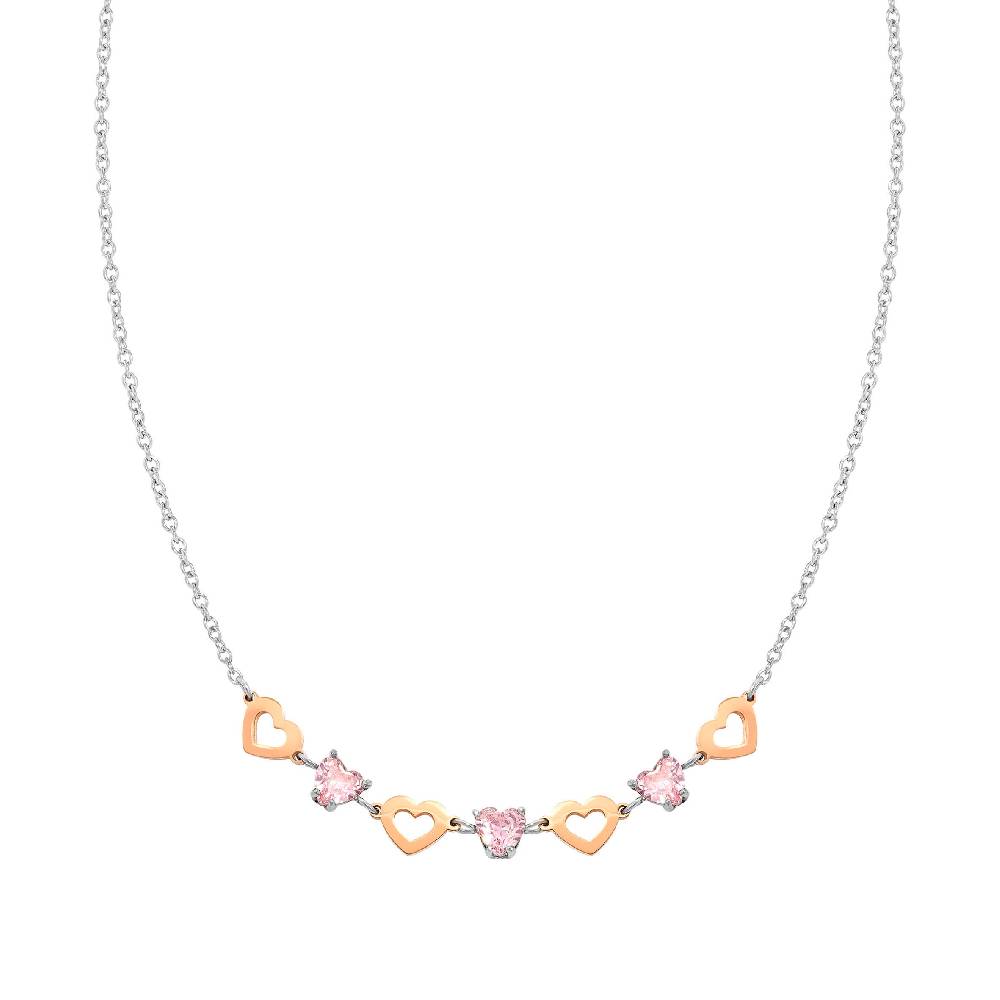 Nomination Collana Principessina Pietre Rosa E Cuori