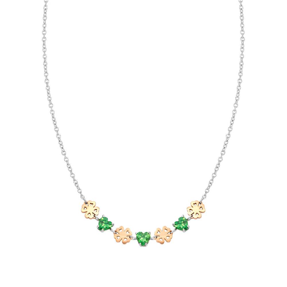 Nomination Collana Principessina Pietre Verdi E Quadrifogli