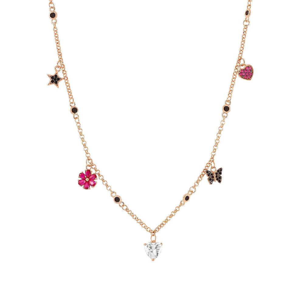 Nomination Collana Sweetrock Nature Oro Rosa Con Pendenti