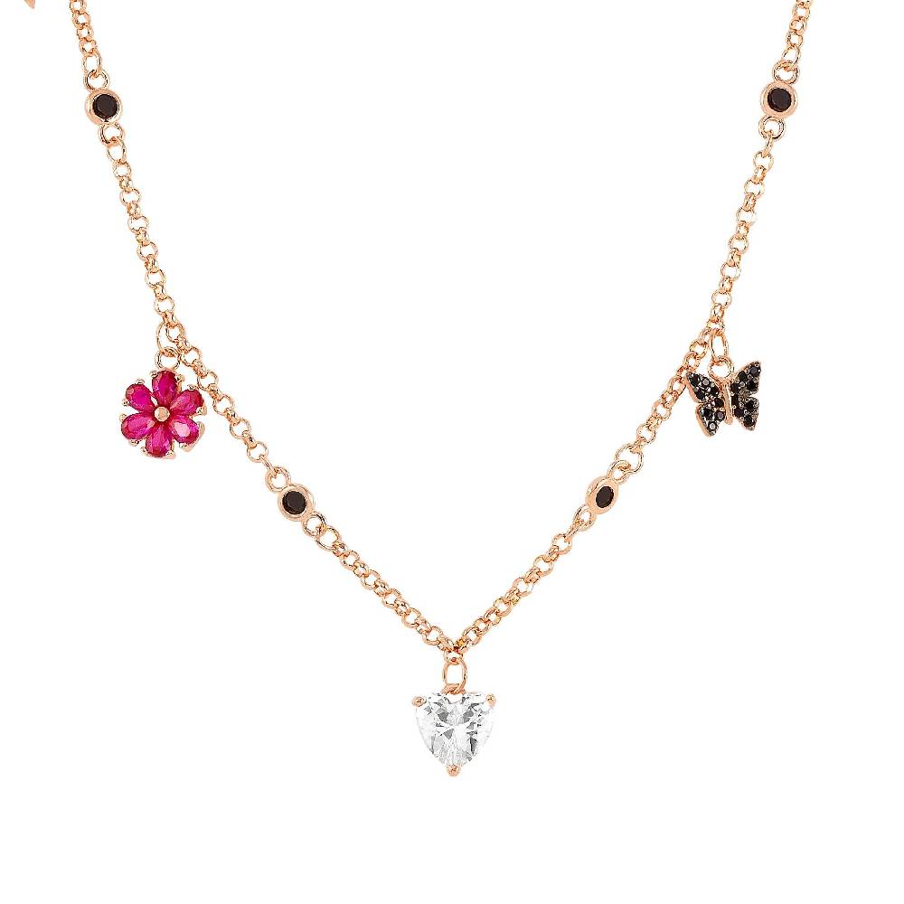Nomination Collana Sweetrock Nature Oro Rosa con pendenti