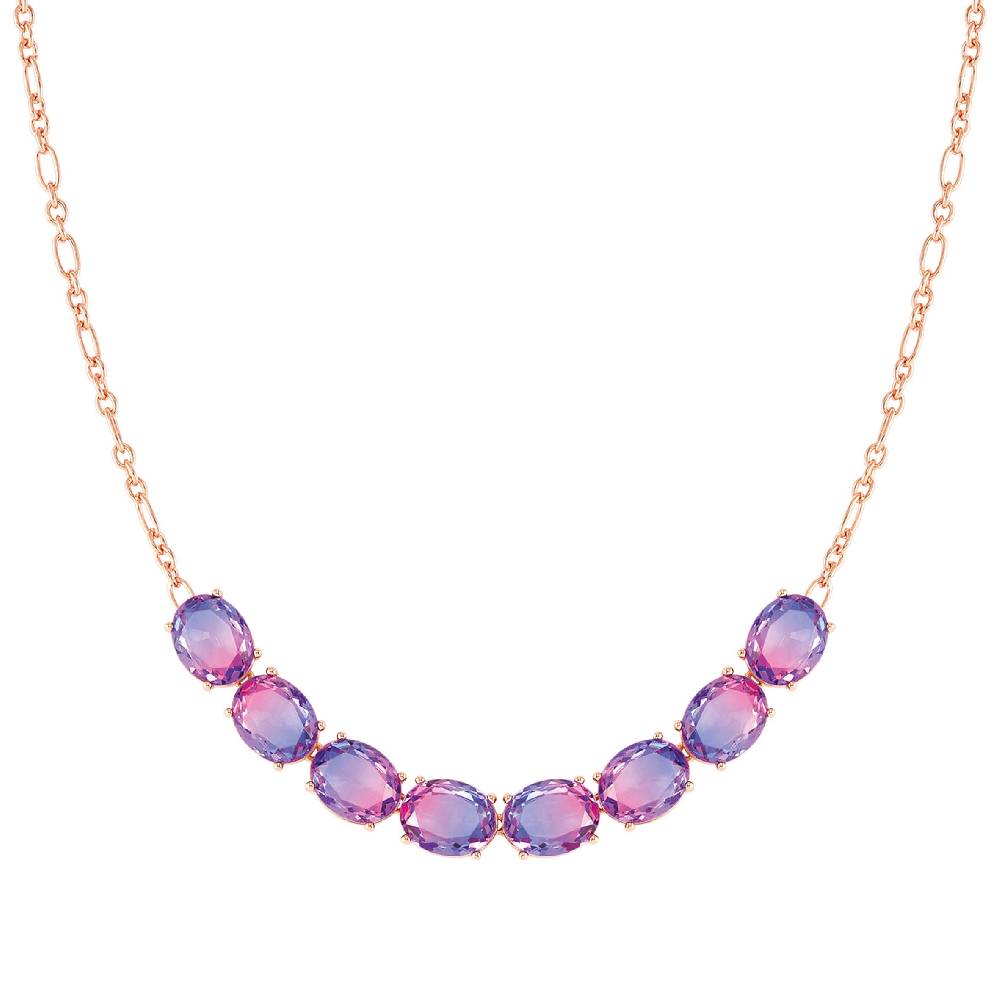 Nomination Collana Symbiosi pietre bicolore rosa e viola