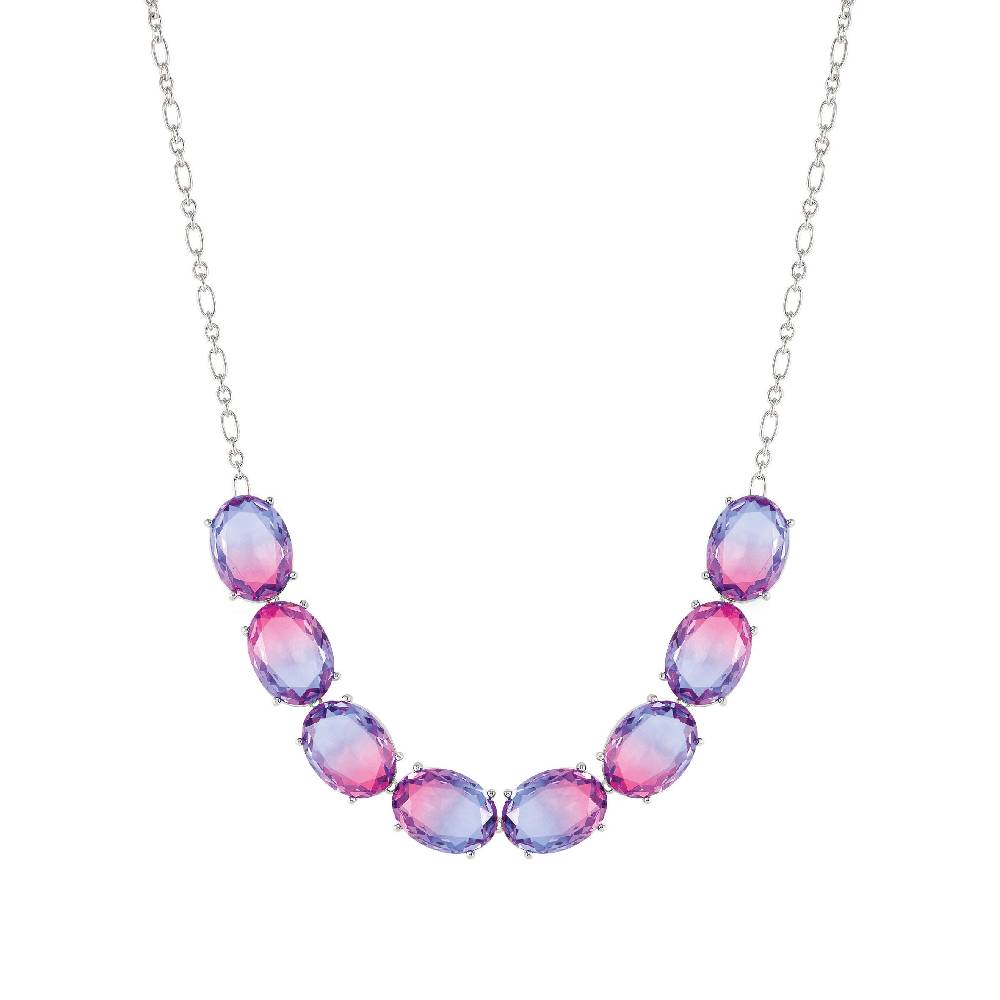 Nomination Collana Symbiosi Pietre Grandi Bicolor Rosa E Viola