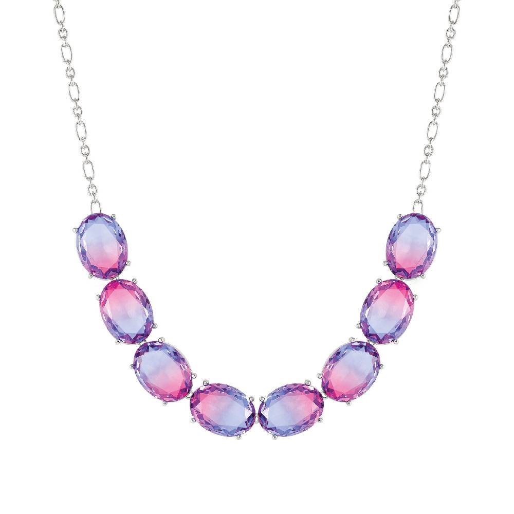 Nomination Collana Symbiosi pietre grandi bicolor rosa e viola
