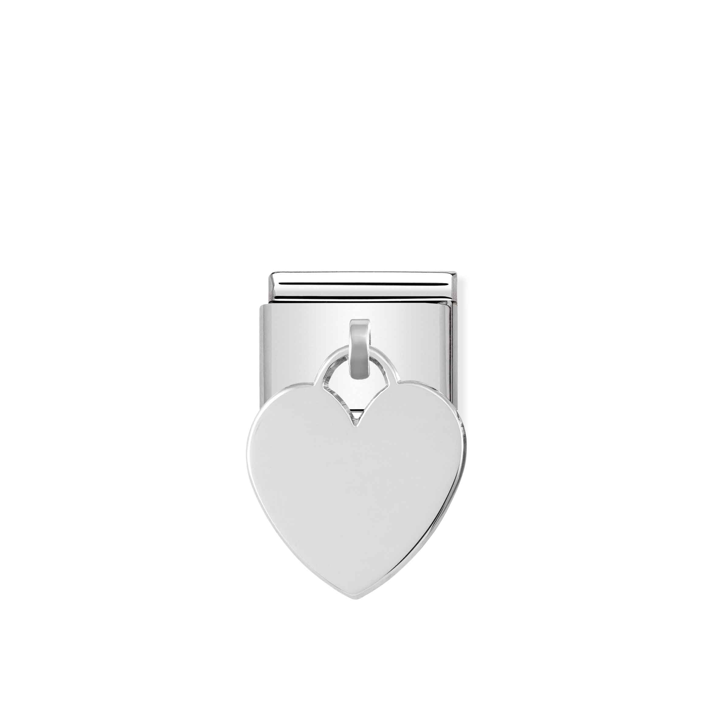 Nomination Link Composable Classic con Cuore Pendente in Argento
