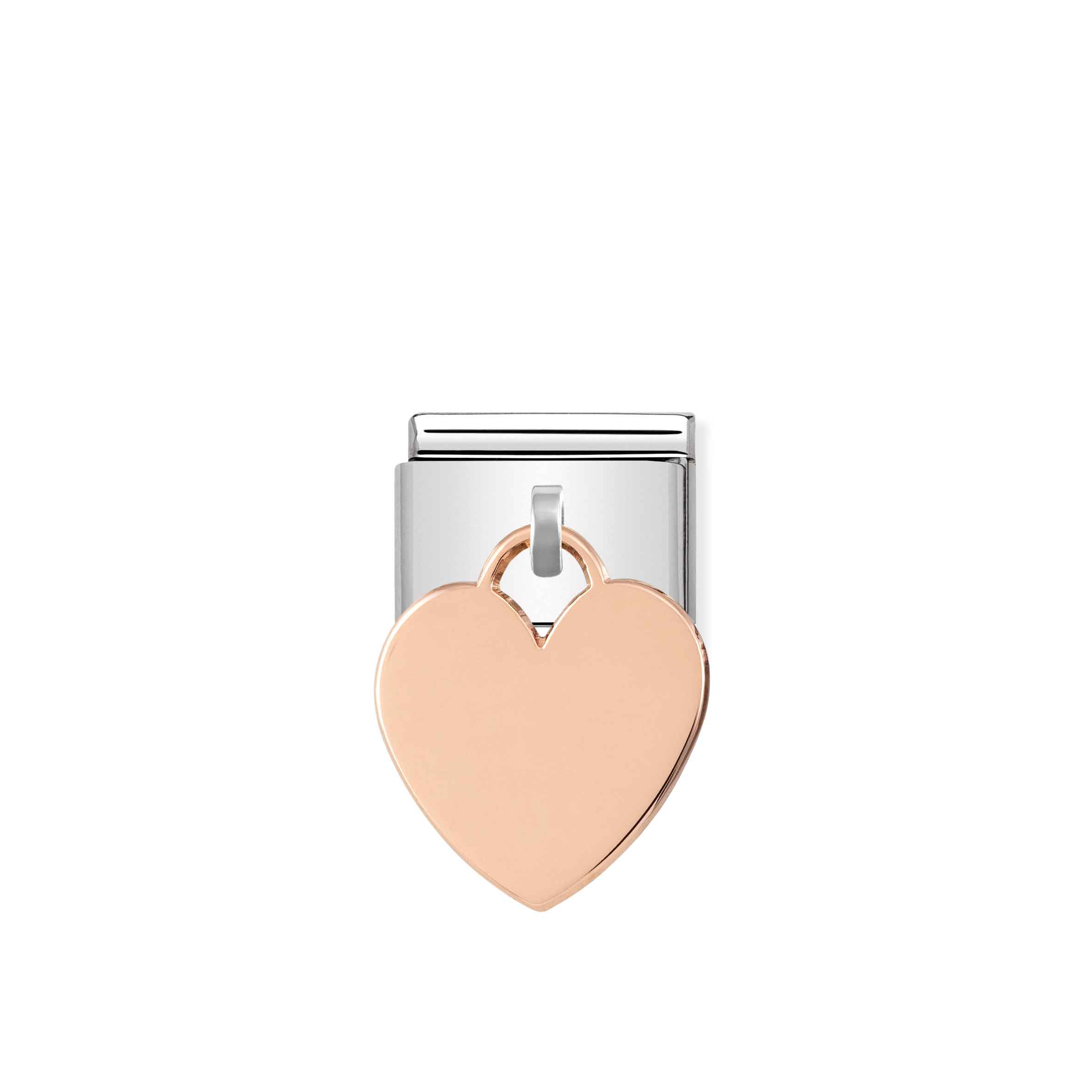 Nomination Link Composable Classic con Cuore Pendente in Oro rosa