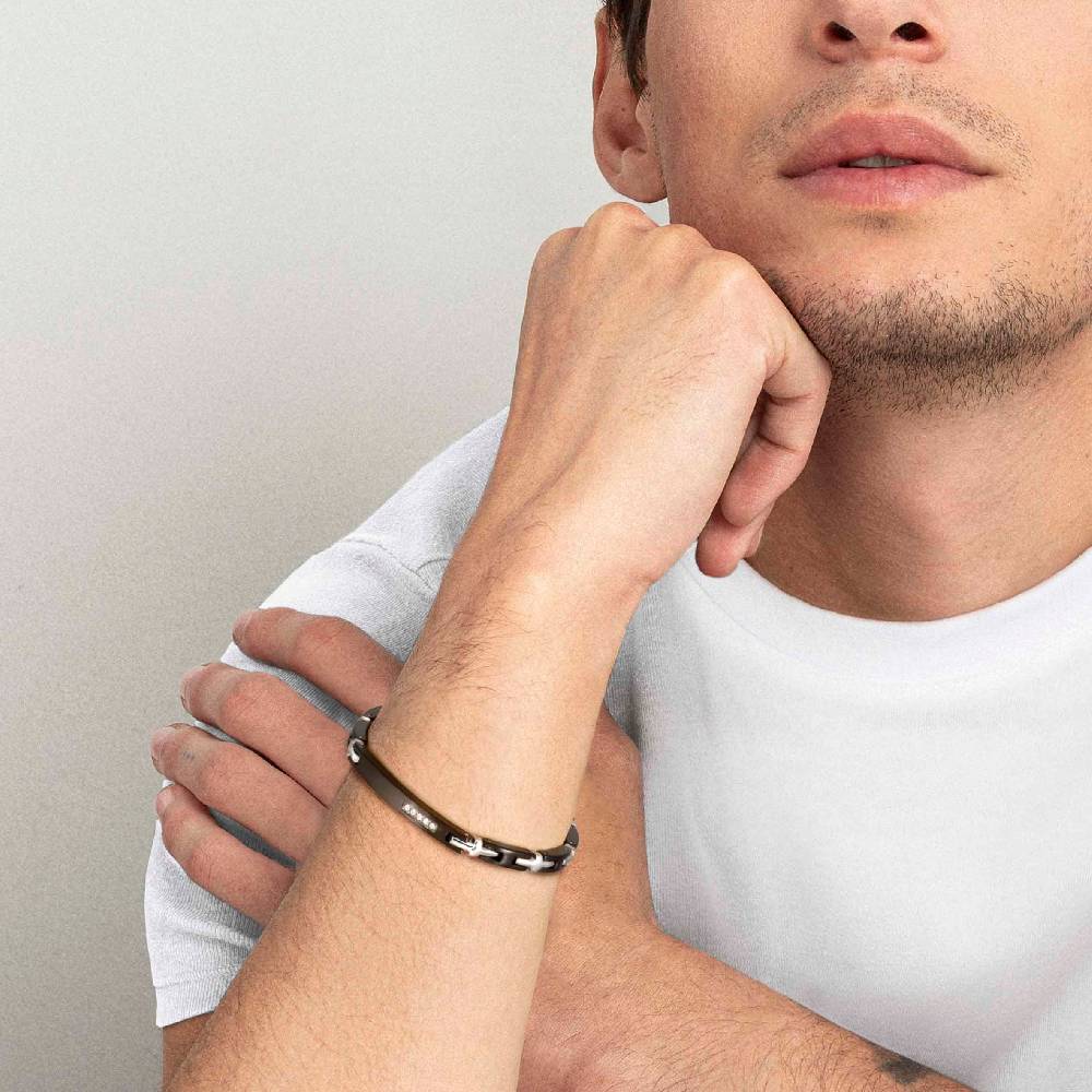 Nomination Bracciale Strong Per Lui Con Placca