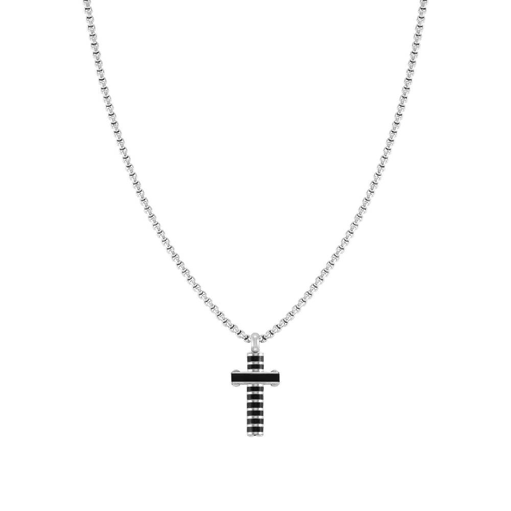 Nomination Collana Strong Diamond Croce Nera