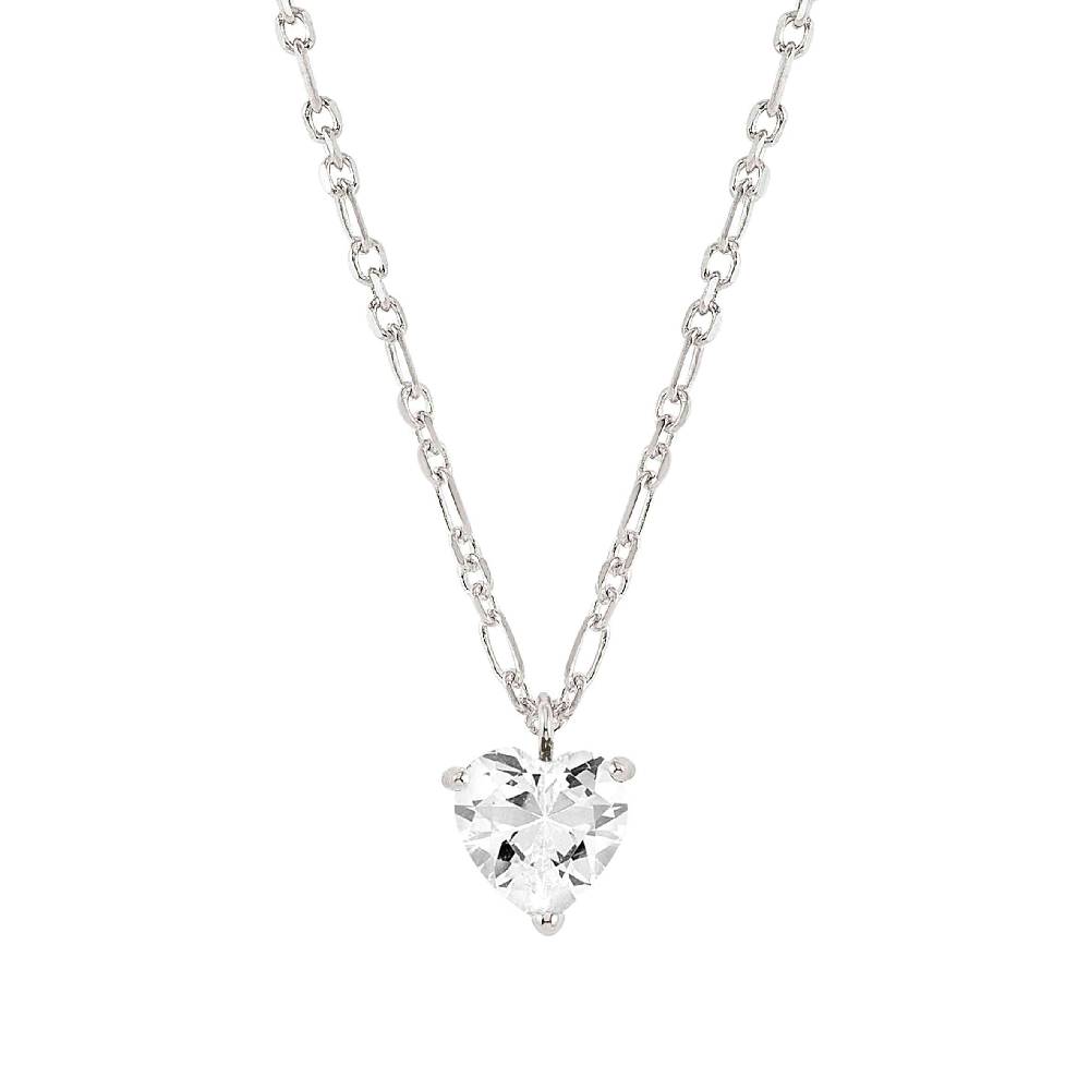 Nomination Collana SweetRock argento cuore bianco