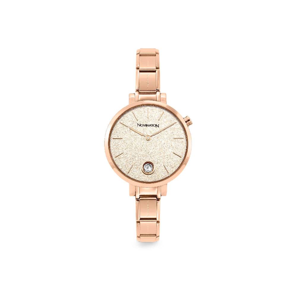Nomination Orologio Composable Glitter Oro rosa e Zircone